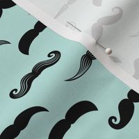 mustaches  - black on paramour blue