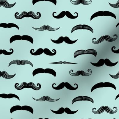 mustaches  - black on paramour blue