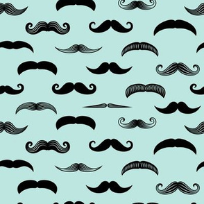mustaches  - black on paramour blue