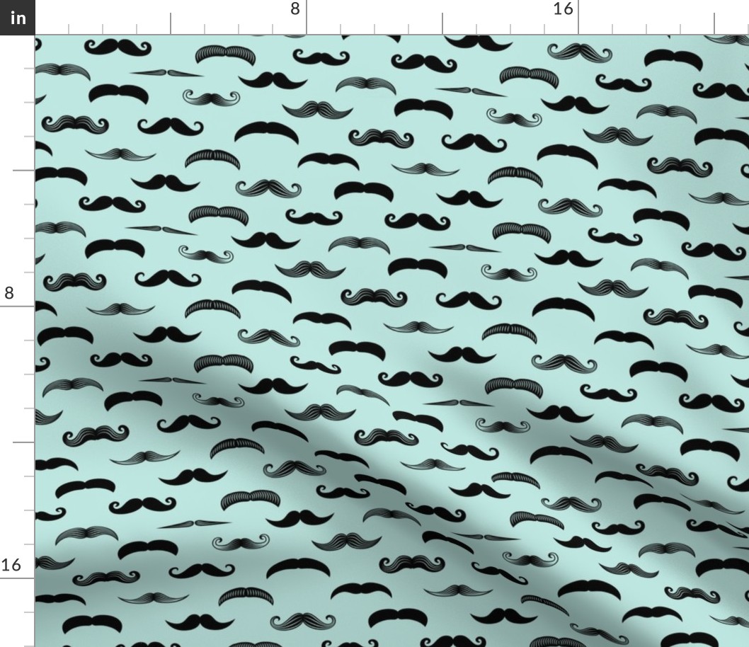 mustaches  - black on paramour blue