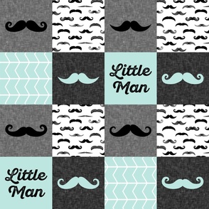 mustache wholecloth patchwork in paramour blue