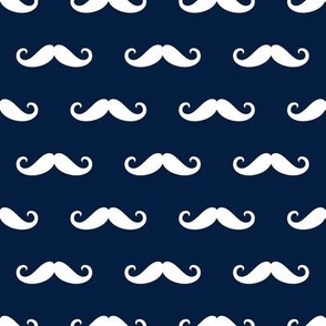 mustache on navy