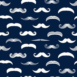 mustaches on navy