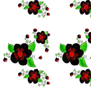 Red And Black Stunning Art Floral