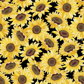 Sunflower Field - Black