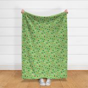 Green kawaii sushi. Japanese food cute fabric design.