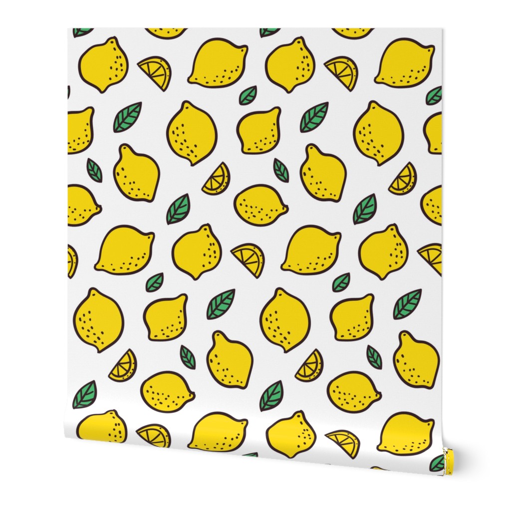lemon and leaves pattern design