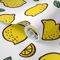 lemon and leaves pattern design