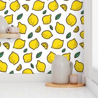 lemon and leaves pattern design