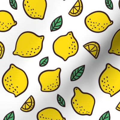 lemon and leaves pattern design