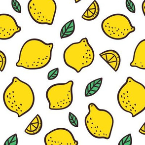 lemon and leaves pattern design