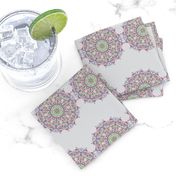 Ribbons of Dotty Decorative Stars on Silver Mist