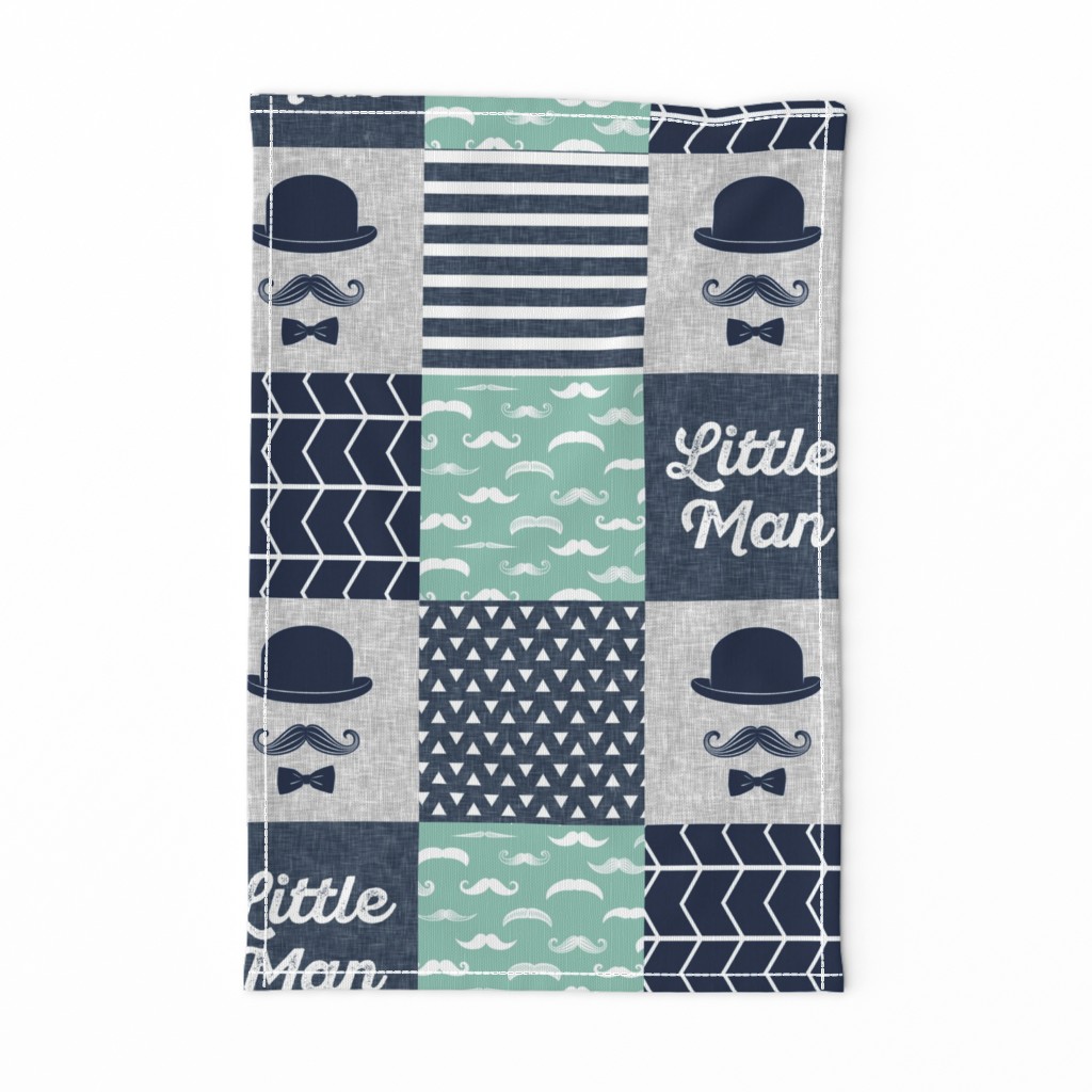 Little man dapper trio wholecloth - navy and aqua stone