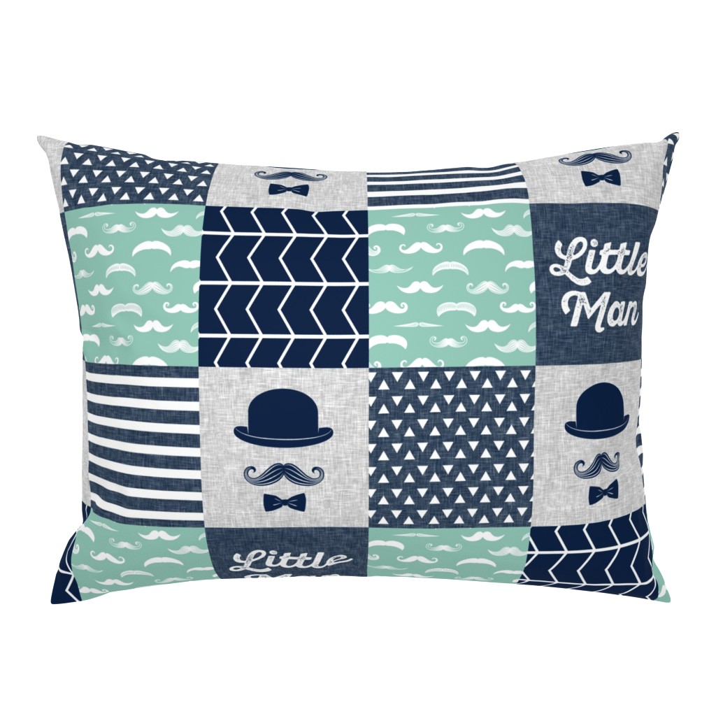 Little man dapper trio wholecloth - navy and aqua stone