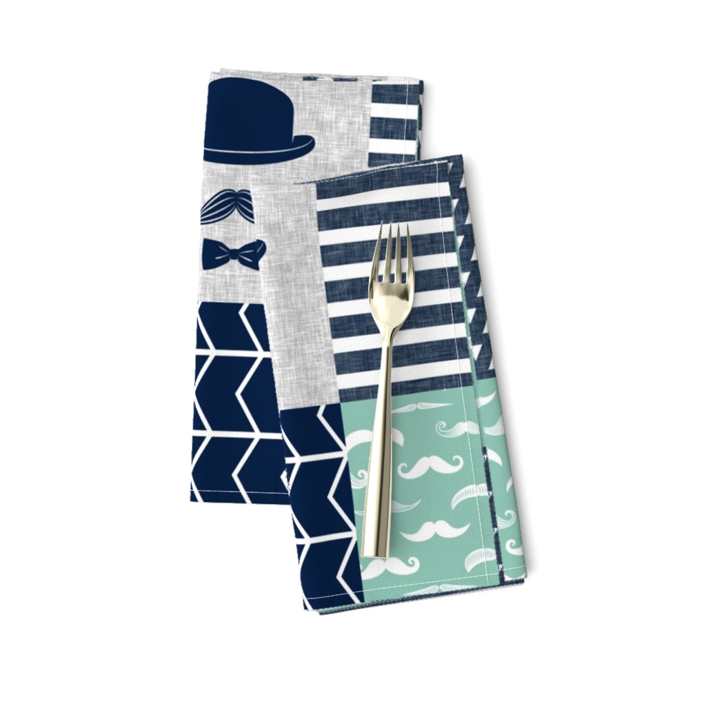 Little man dapper trio wholecloth - navy and aqua stone