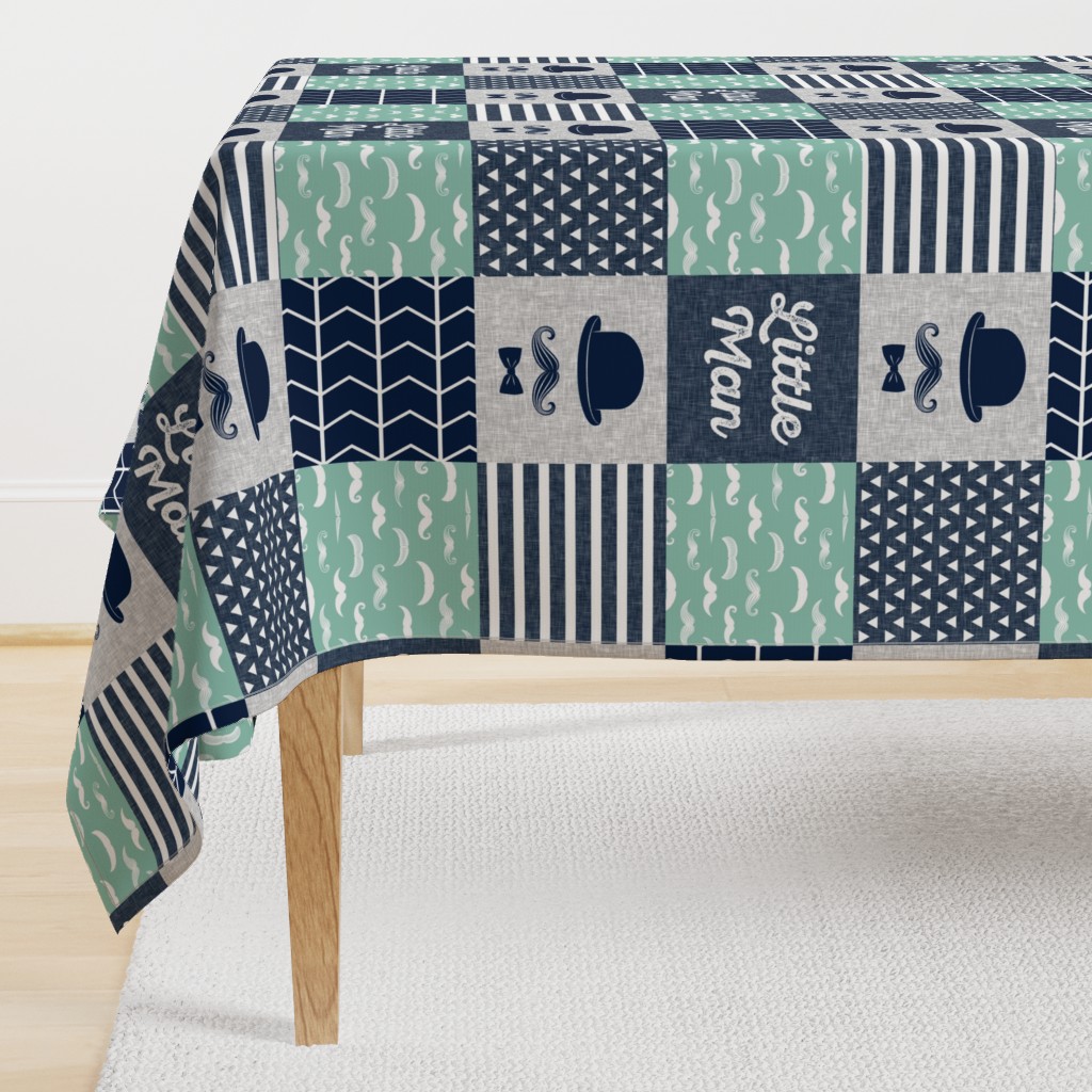 Little man dapper trio wholecloth - navy and aqua stone