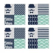 Little man dapper trio wholecloth - navy and aqua stone