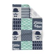 Little man dapper trio wholecloth - navy and aqua stone