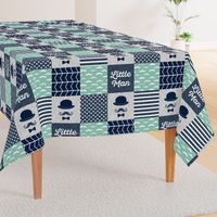 Little man dapper trio wholecloth - navy and aqua stone