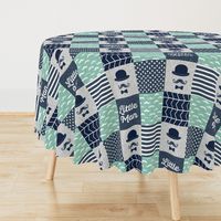 Little man dapper trio wholecloth - navy and aqua stone