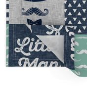 Little man dapper trio wholecloth - navy and aqua stone