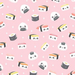 Happy Little Sushi on Pink