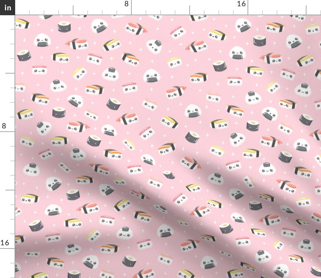 Happy Little Sushi on Pink