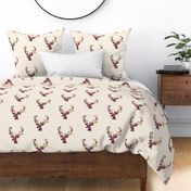 8" Autumn Wine Floral Deer // Cream