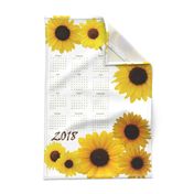 Kansas Sunflowers Tea Towel Calendar 2018