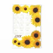 Kansas Sunflowers Tea Towel Calendar 2018