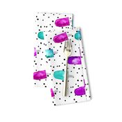 (large scale) watercolor popsicles - purple and teal with dots (90)