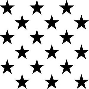 One Inch Black Stars on White