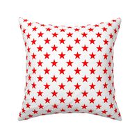 One Inch Red Stars on White