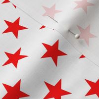 One Inch Red Stars on White