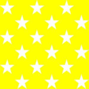 One Inch White Stars on Yellow