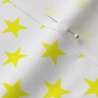 One Inch Yellow Stars on White