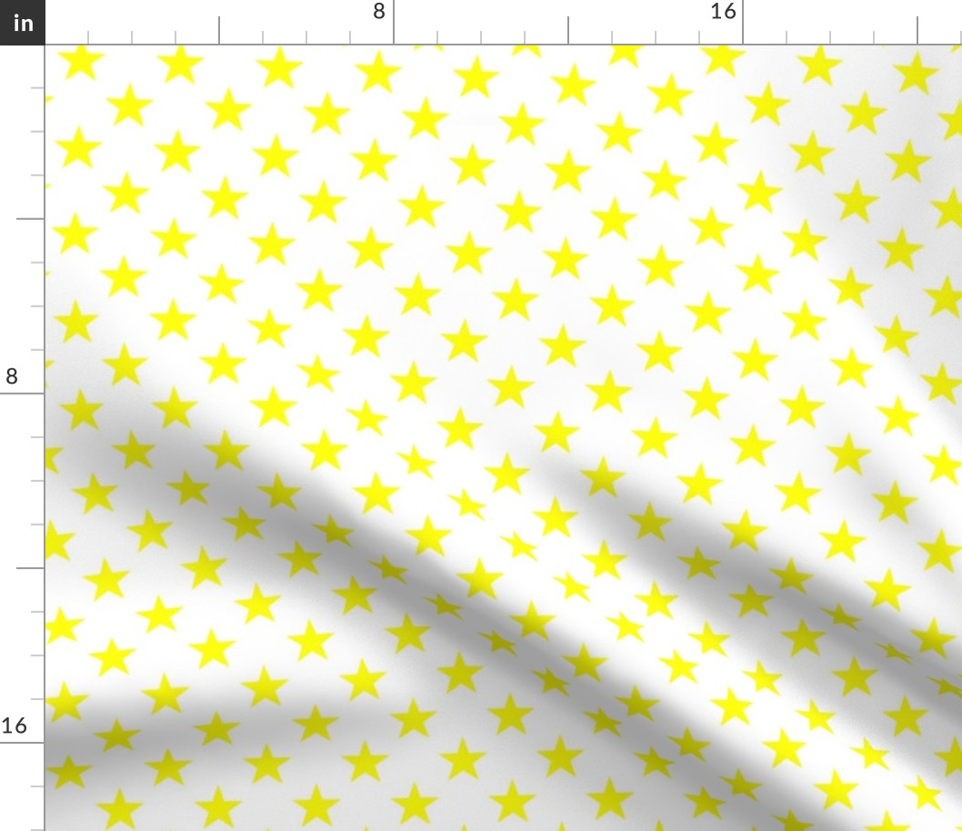 One Inch Yellow Stars on White