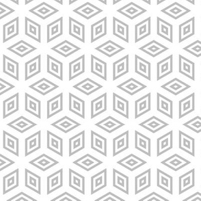 Geometric Pattern: Simple Nested Cubes: Grey