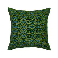 Geometric Pattern: Nested Cubes: Blue/Green
