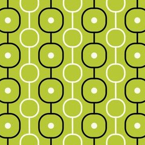 Geometric Pattern: Circle Chain: Lime/Black
