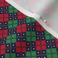 argyle red green on navy - christmas knits