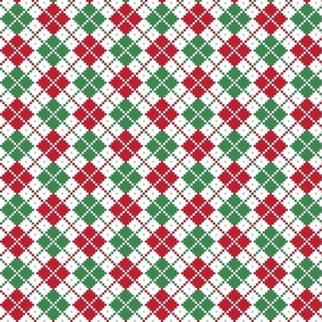 argyle red green - christmas knits