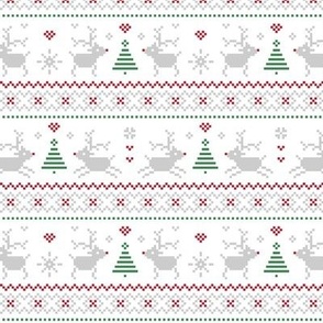 fair isle reindeer red green - christmas knits