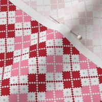 argyle red pink - christmas knits