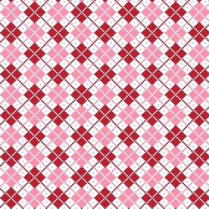 argyle red pink - christmas knits