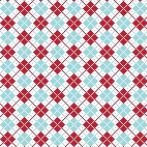 argyle red blue - christmas knits