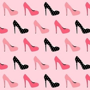 high heels - multi on pink