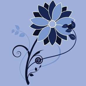 Stylized Flower - 12in (blue)