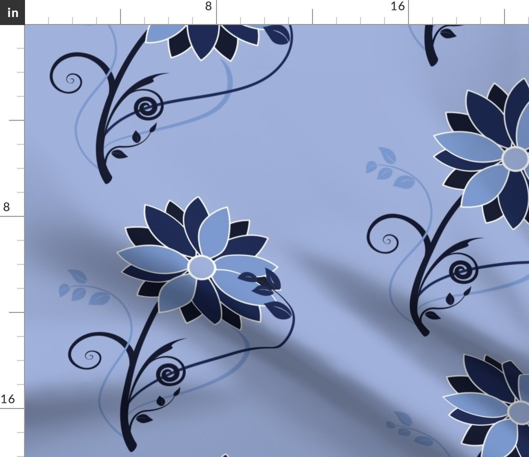 Stylized Flower - 12in (blue)