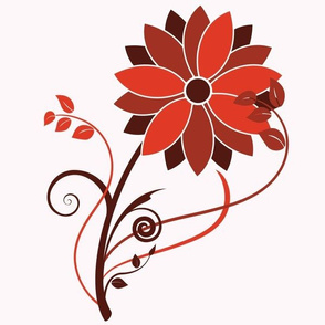 Stylized Flower - 12in (red)